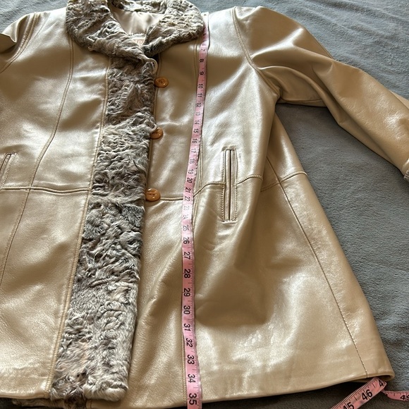 Vintage lether j-piel women’s jacket bought in Spain real fur curly lamb jacket - Picture 12 of 12